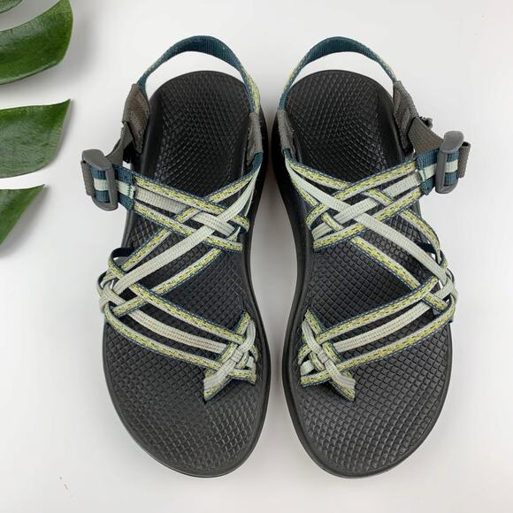 Chaco ZX/3 Sandals Strappy Toe Loop Green Outdoor Women’s 8 - Picture 1 of 10